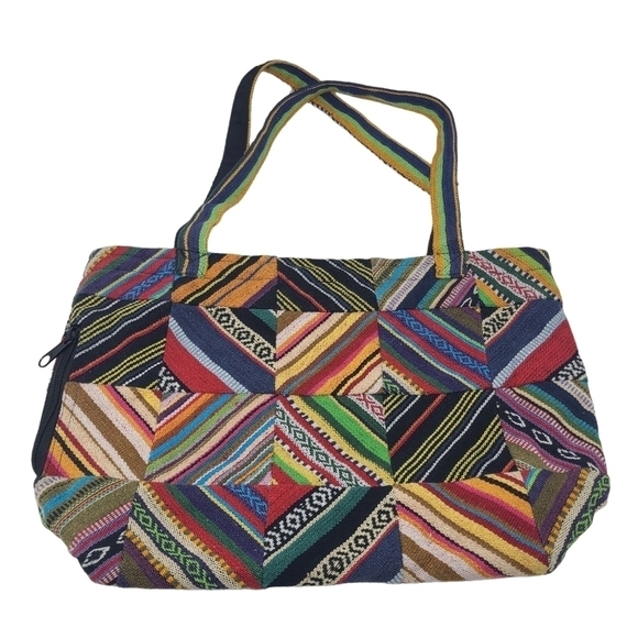 Unbranded | Multicolored Mixed Print Two Handle Fabric Tote Bag (One Size) - Picture 11 of 11